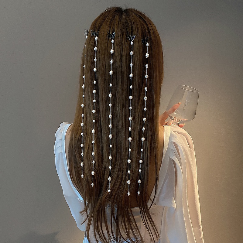 Phụ Kiện Trang Trí Tóc Đính Ngọc Trai Nhân Tạo Dành Cho Nữ