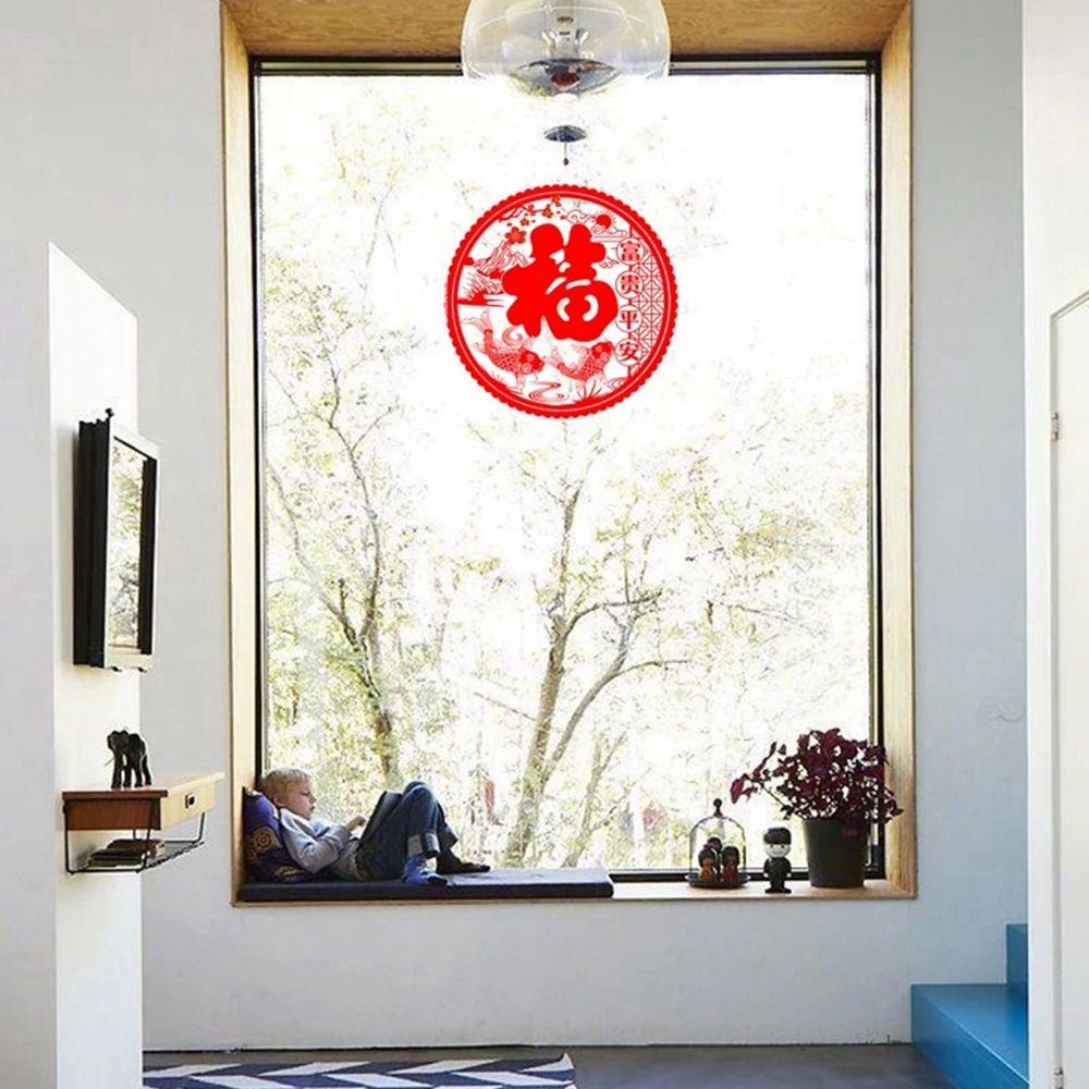 Set 20 Miếng Dán Trang Trí Cửa Sổ Chủ Đề Năm Mới Theo Phong Cách Trung Hoa