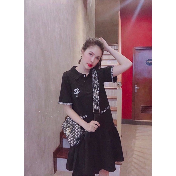 Đầm form suông bèo viền ngọc sang đẹp kèm ảnh thật shop chụp