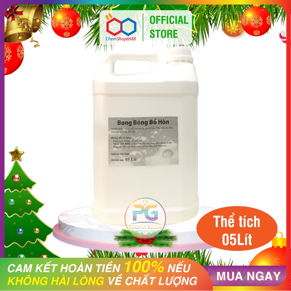 Can 5L dung dịch thổi bong bóng xà phòng từ Quả bồ hòn, MADE IN VN  (100% Natural bubble solution for kids, 5 Litres)