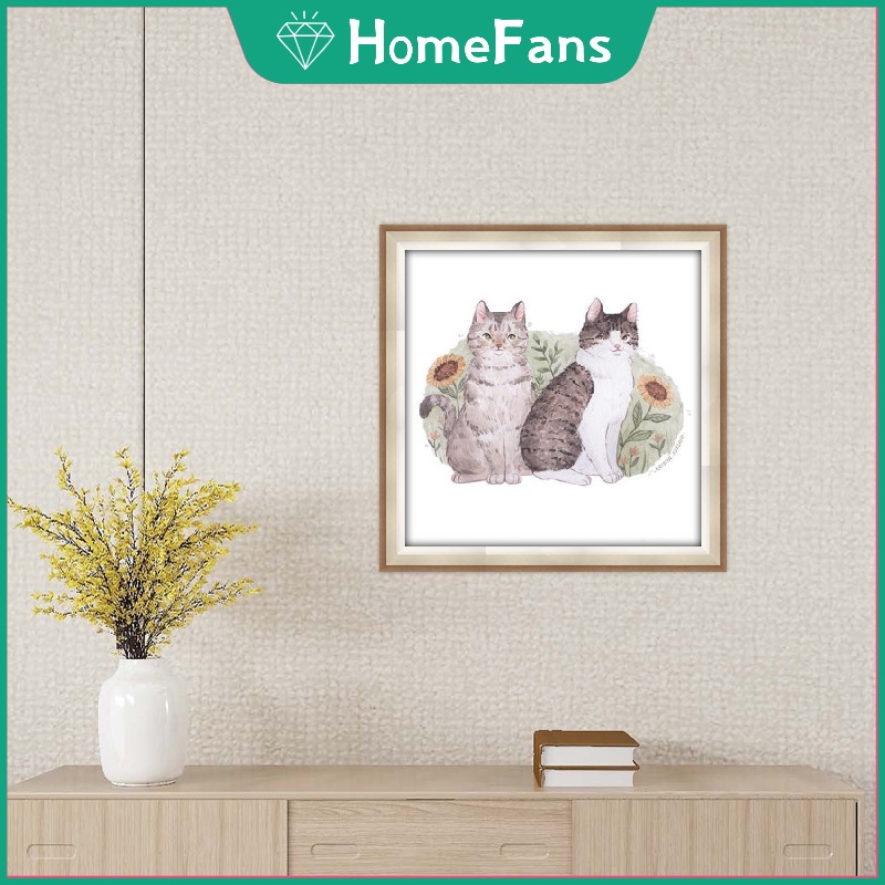 Bộ tranh đính đá 5D tự làm hình động vật đáng yêu kích thước 30x30cm