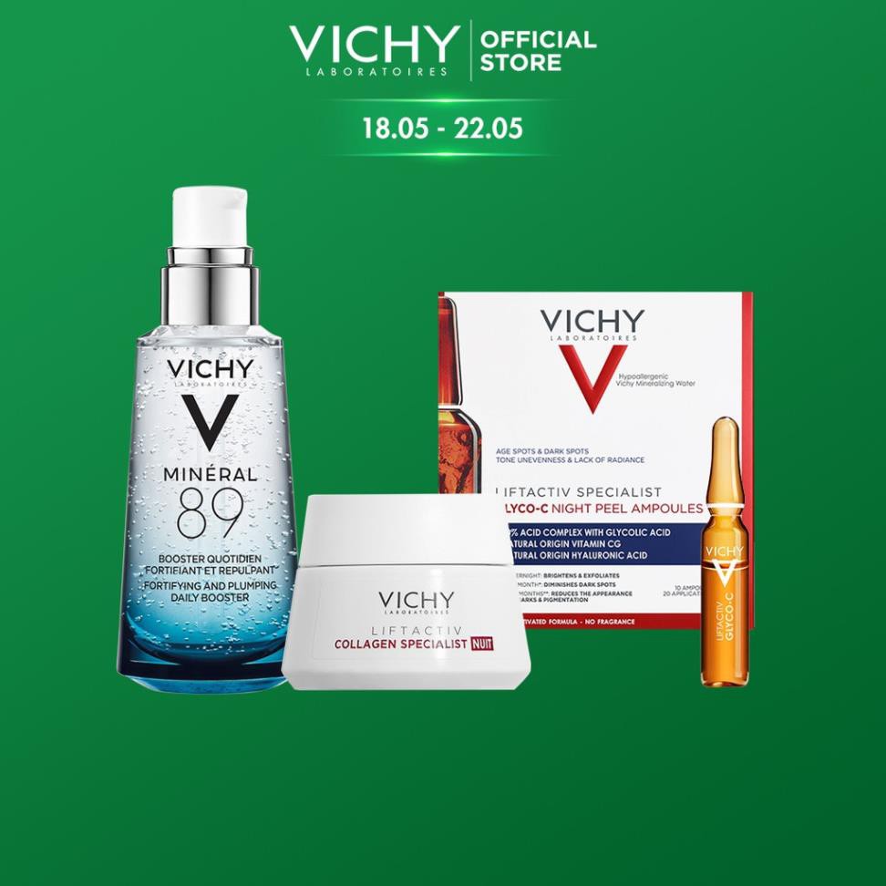 Bộ serum khoáng phục hồi chuyên sâu và làm sáng da Vichy Mineral 89