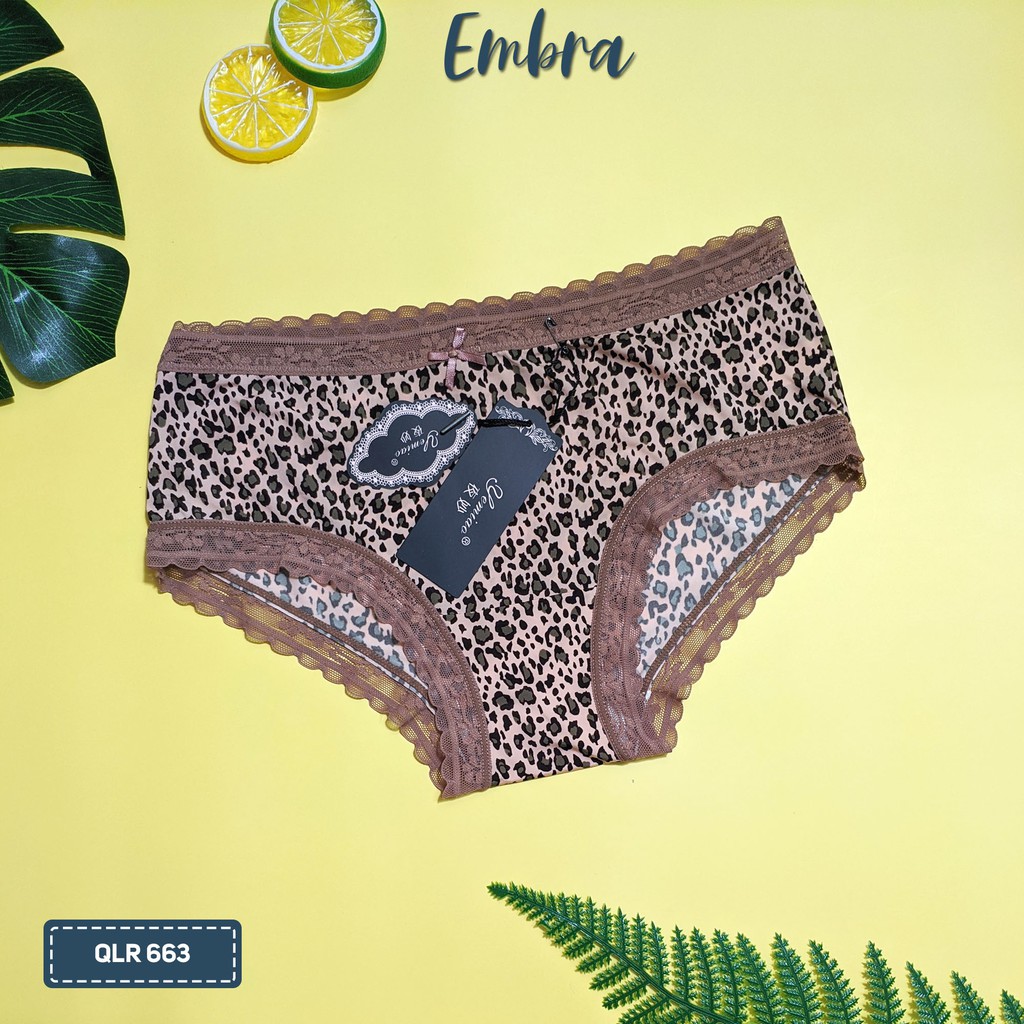 {Video + Ảnh thật} Quần lót Embra 🔞họa tiết báo🔞 viền ren cao cấp chất đẹp mê ly siêu hot | BigBuy360 - bigbuy360.vn