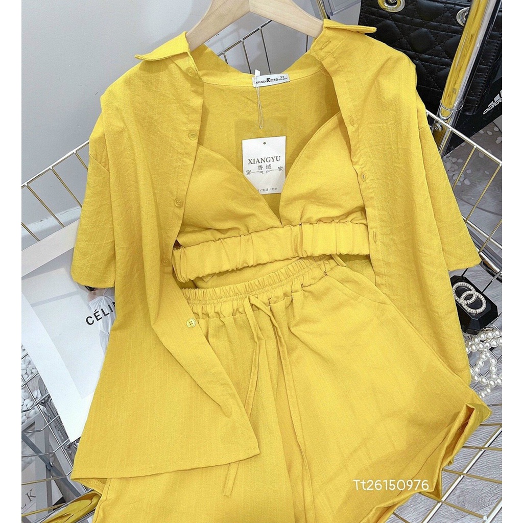 Set Bộ 3 Món Chất Đũi Cao Cấp Thời Trang Nữ