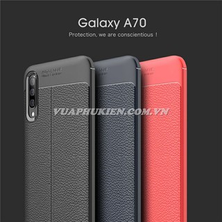 Ốp lưng Silicon dẻo giả da Auto Focus cho Samsung Galaxy A80/A70/A50/A30/A20/A10/A01