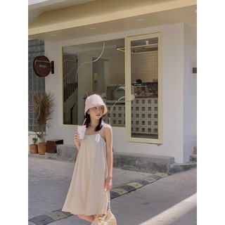 Váy linen 2 dây vai lệch TKV67 Lollie.studio