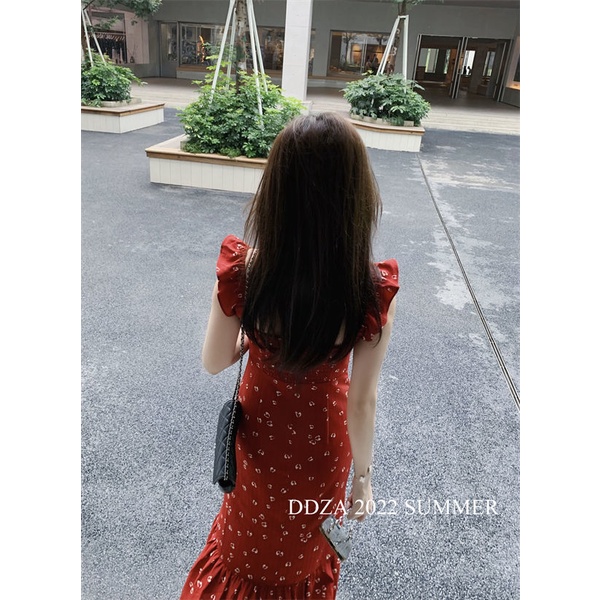 Đầm Hoa Dáng Ôm Xẻ Tà Thời Trang Pháp Quý Phái Dành Cho Nữ