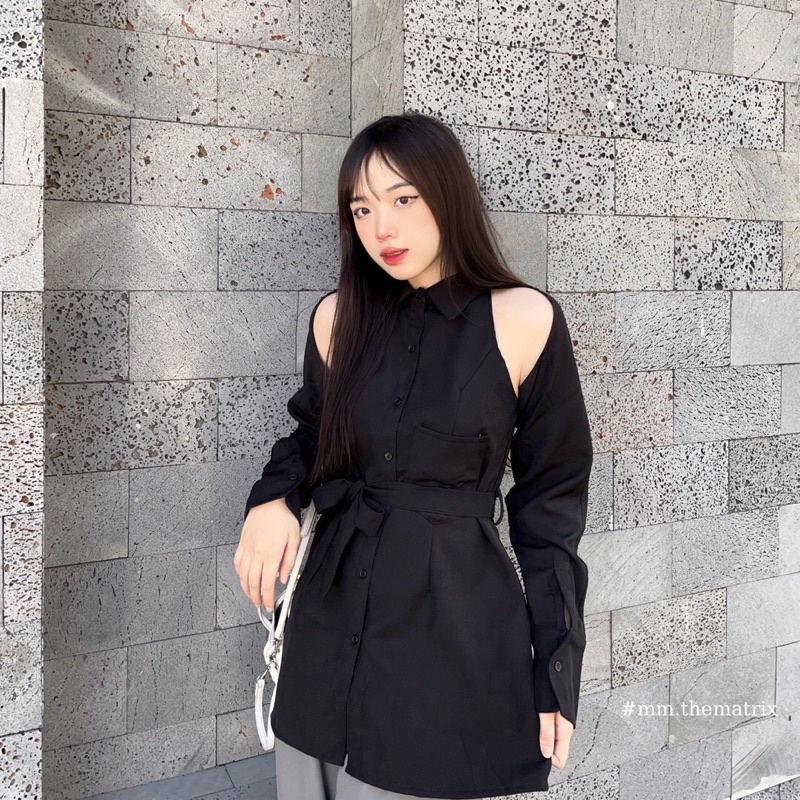 Sơmi dáng dài hở vai myyhaaa kèm ảnh thật | BigBuy360 - bigbuy360.vn