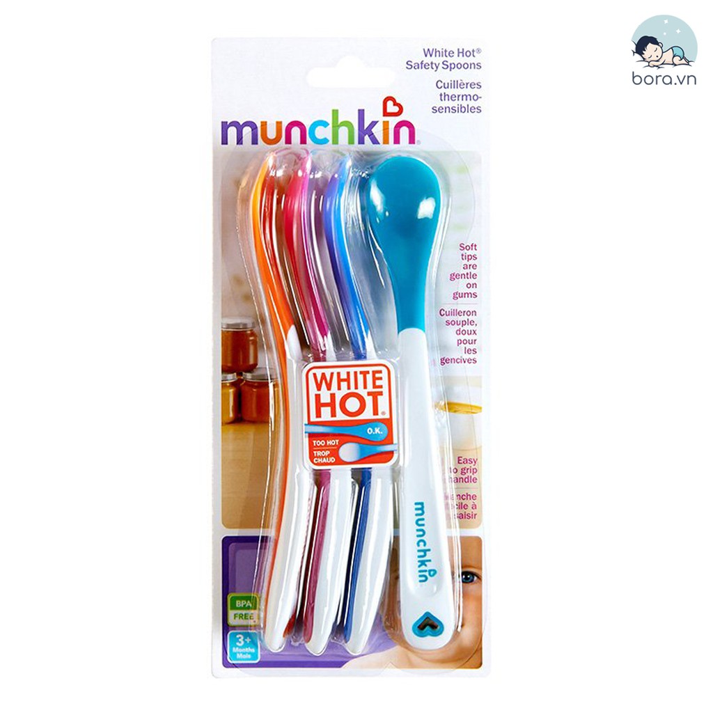 Thìa ăn dặm báo nóng Munchkin cho bé