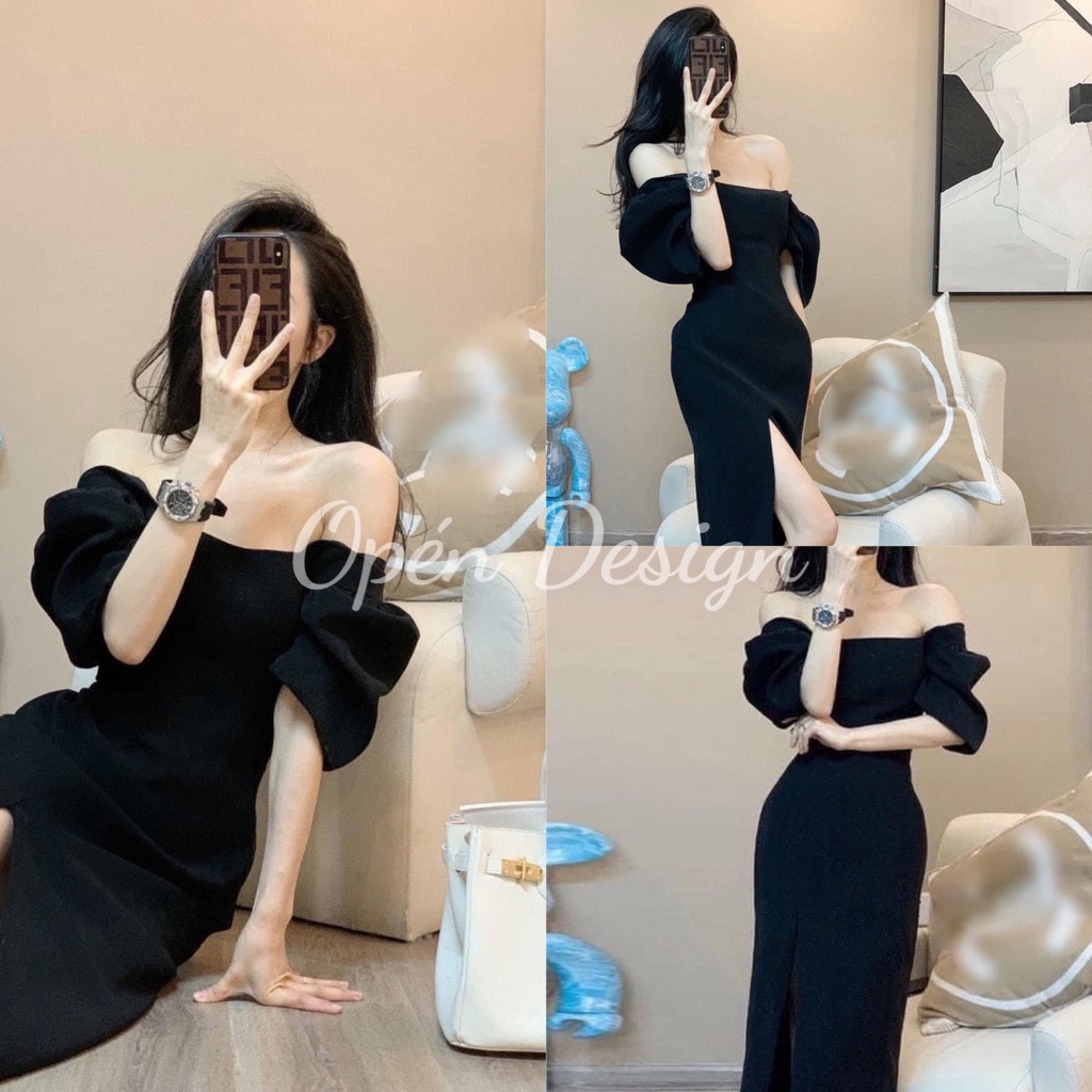 Váy/ Đầm Trễ Vai Dáng Dài Xẻ Đùi Quyến Rũ
