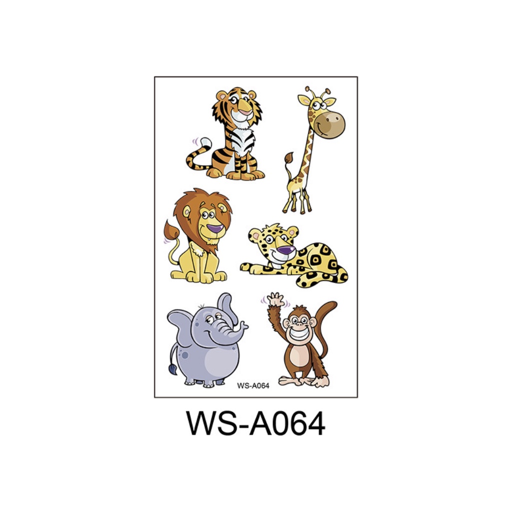 Hình xăm tatoo nhiều chủ đề động vật sticker dán chống thấm nước cho bé trai bé gái sáng tạo vui chơi an toàn
