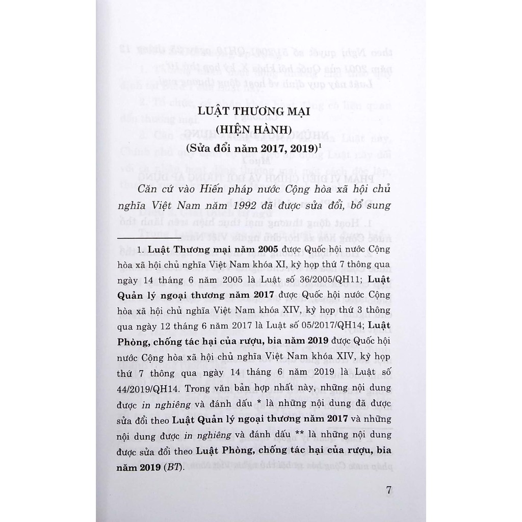 Sách Luật Thương Mại (Hiện Hành) (Sửa Đổi Năm 2017, 2019) - NXB Chính Trị Quốc Gia Sự Thật