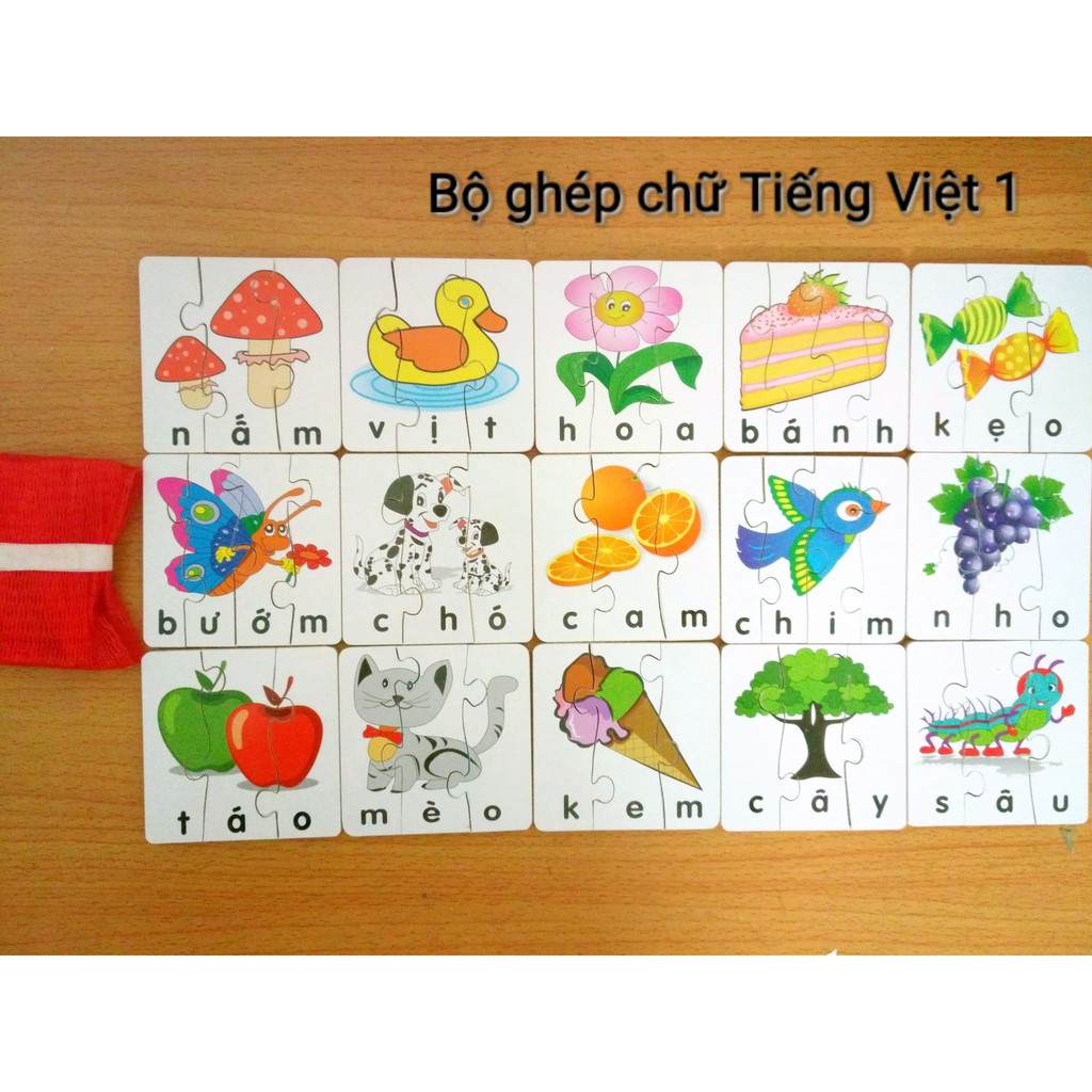 BỘ GHÉP HÌNH HỌC CHỮ TIẾNG VIỆT/ HỌC TIẾNG ANH, ĐỒ CHƠI GIÁO DỤC CHO BÉ