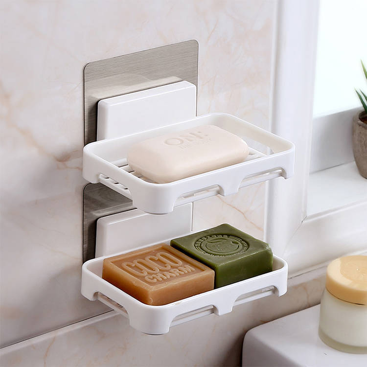 Giá đỡ đựng xà phòng gắn tường có lỗ ráo nước phong cách Bắc Âu
