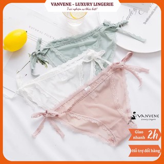 Quần Lót Ren Lưới Thông Hơi Dây Buộc Bên Hông Sexy Thoáng Mát Free Size Q128