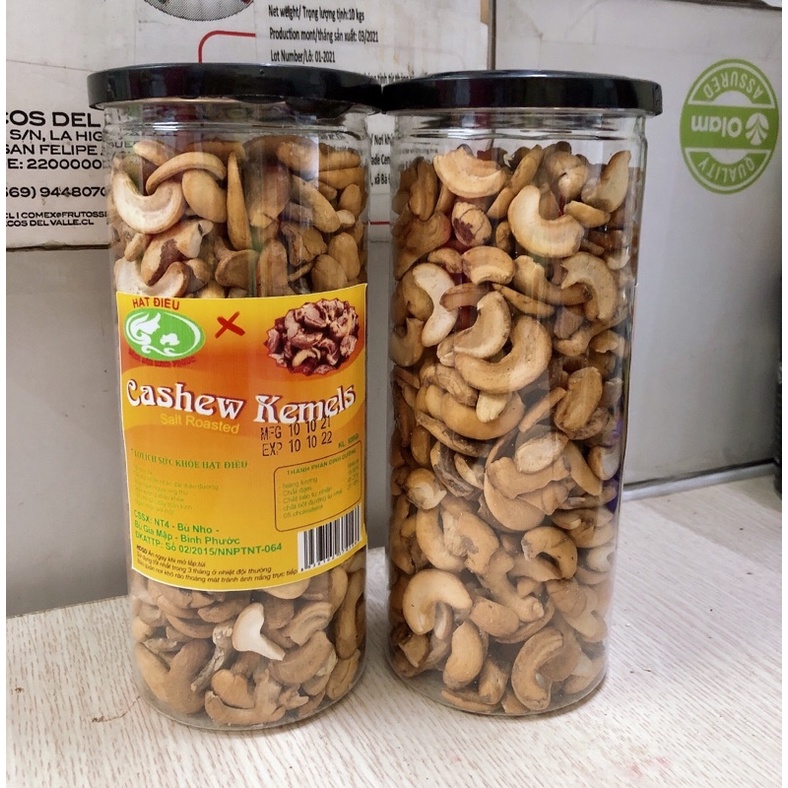 Hạt điều rang muối sạch lụa hộp 500g