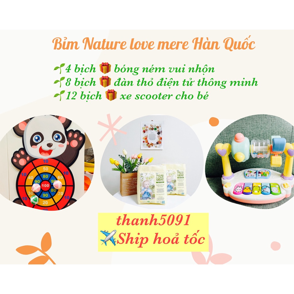 ⚡𝐂𝐎𝐌𝐁𝐎 𝟐 𝐁𝐈̣𝐂𝐇⚡Bỉm dán/quần NATURE LOVE MERE nội địa HÀN QUỐC S26/M24/L22/XL20/L22/XL20/XXL18