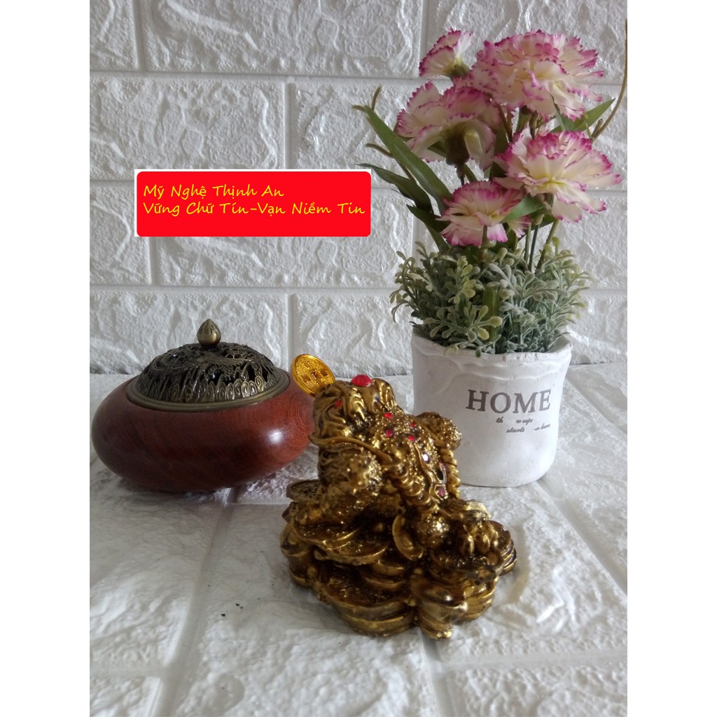 Thiềm thừ chiêu giữ tài lộc Cóc ba chân ngậm tiền vàng màu đồng - CMD10 | BigBuy360 - bigbuy360.vn