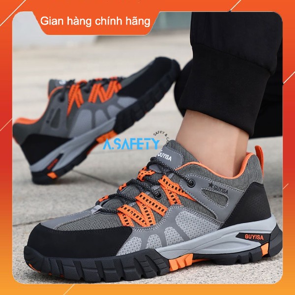 Giày bảo hộ lao động thể thao Guysia mũi sắt, chống đinh, chống va đập, chống nước, chông trơn trượt, kiểu dáng thể thao
