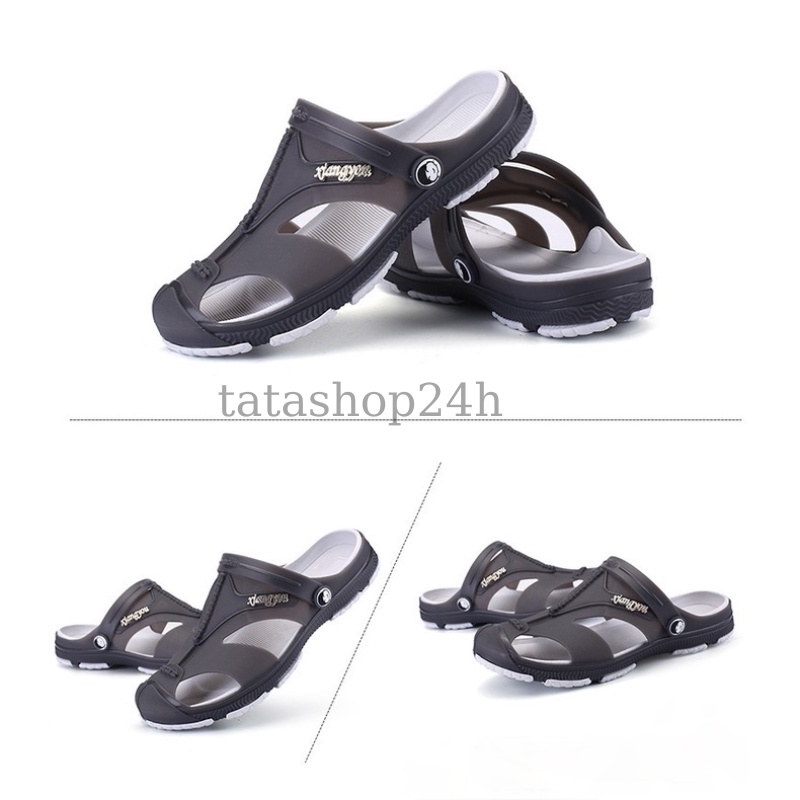 Dép Cross bít mũi nam KIANGYOU nhựa mềm đi mưa tatashop24h - SL012
