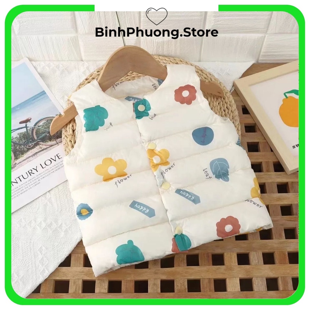 Áo Khoác Gile Phao Cho Bé Trai Bé Gái Phong Cách Hàn Quốc 6 tháng 1 2 3 4 5 tuổi BinhPhuong.Store