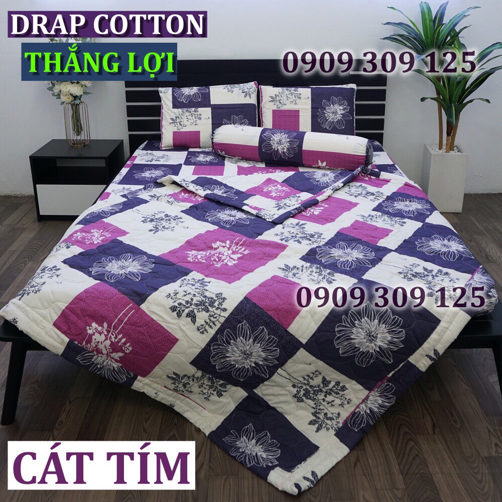 (5 món) Bộ Drap + Mền Thắng Lợi cao cấp cotton 100% chuẩn LOGO | BigBuy360 - bigbuy360.vn