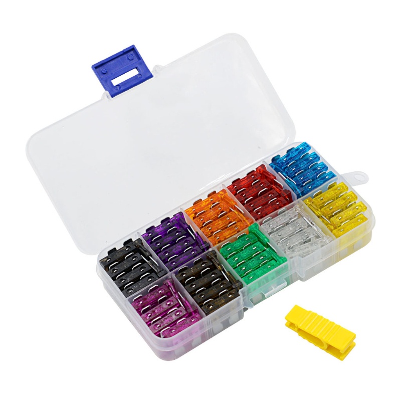 Set 100 Cầu Chì Lưỡi Dao 2A 3A 5A 7.5A 10A 15A 20A 25A 30A 35A Cho Xe Ô Tô / Tàu Thuyền