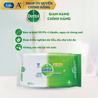 Khăn ướt kháng khuẩn dettol 50 tờ