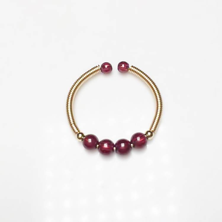 1 Chiếc Nhẫn Đá Thạch Anh Tím 14k Điều Chỉnh Được