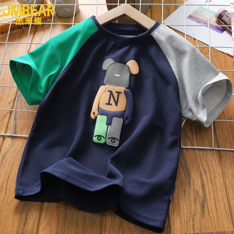 Áo Thun In Hoạt Hình Gấu Thời Trang Hè Cá Tính Dành Cho Bé Trai