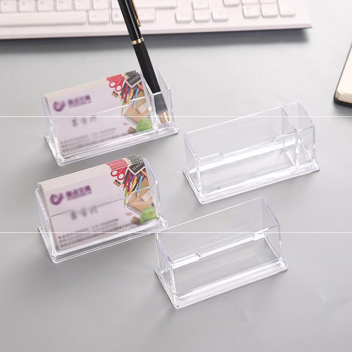 Hộp kệ đựng card bút thẻ ATM vé xe bus Clear Desktop Business Card Holder nhỏ gọn cho văn phòng