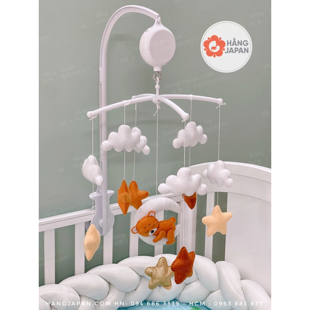 Hộp nhạc nhập khẩu &amp;cây treo nôi tự xoay treo cũi handmade cho bé màu ngẫu nhiên