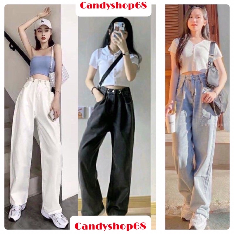 [FREESHIP] Quần Jean Ống rộng chỉnh eo kiểu Unisex*CANDYSHOP68*