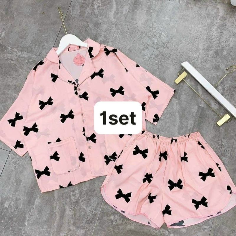 Bộ Pijama đùi nữ mặc nhà,chất kate thái nhiều hình cute siêu xinh from rộng cánh dơi thoải mái (40kg-60kg)