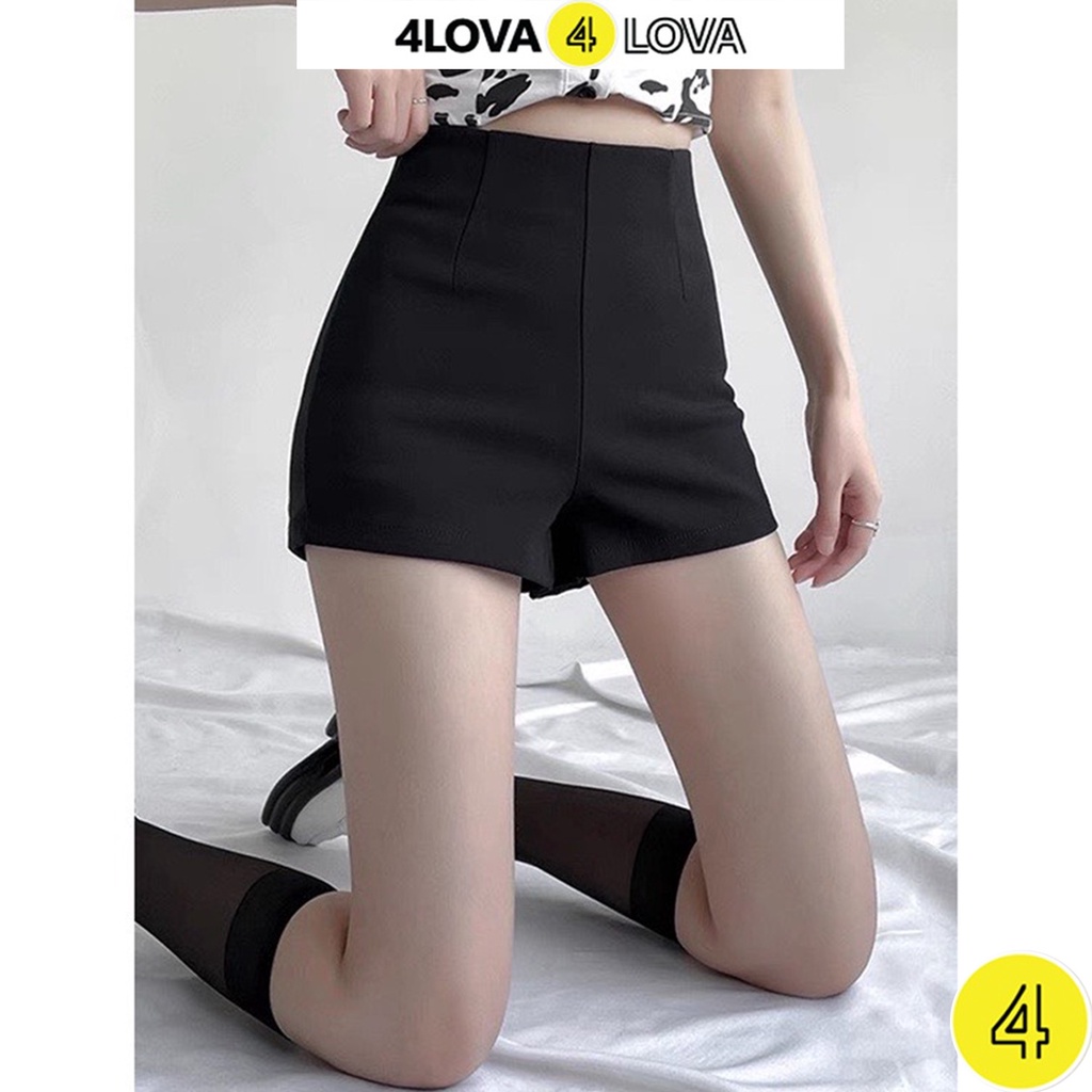 Quần short nữ 4Lova cạp cao chất vải cao cấp co giãn tốt khóa sau tôn dáng phong cách trẻ trung cá tính