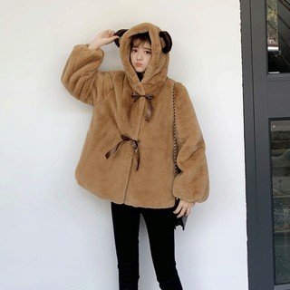 Áo khoác lông tai gấu có bigsize