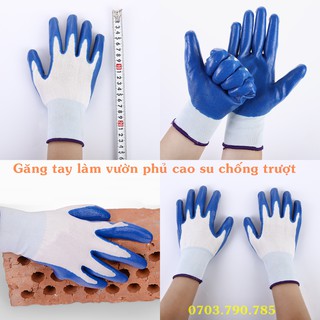 Găng Tay Làm Vườn Phủ Cao Su Chống Trượt