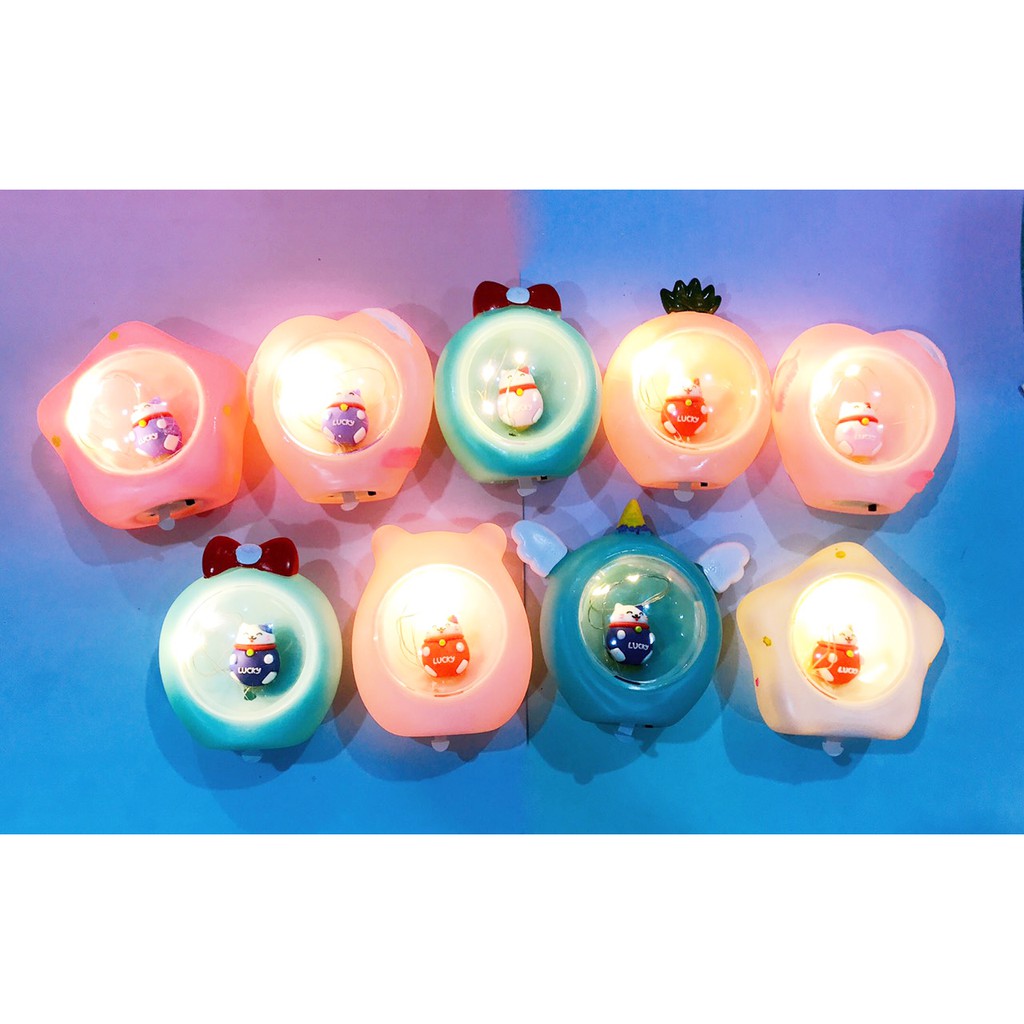 đèn ngủ mèo may mắn maneki neko đom đóm DLD6 Đèn Led Siêu Dễ Thương đèn trang trí cute