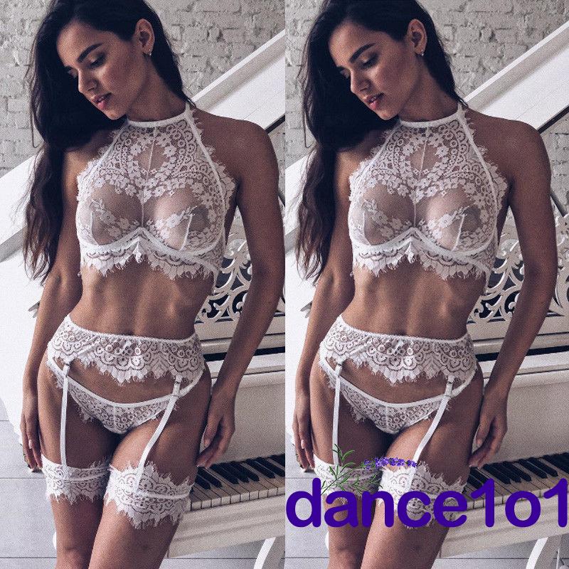 Bộ đồ ngủ phối ren kèm quần lót chữ G gợi cảm cho nữ