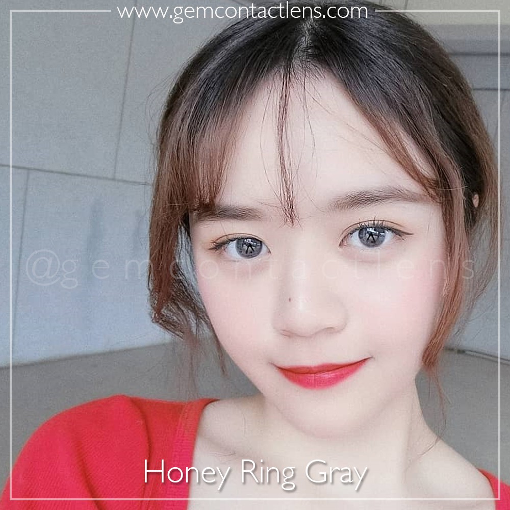 Áp Tròng Giãn Nhẹ HONEY RING GRAY Nội Địa Hàn OLENS HSD 3-6 Tháng Đủ Độ Có Lệch Lens Xám Tây Tự Nhiên Cho Mắt Nhạy Cảm