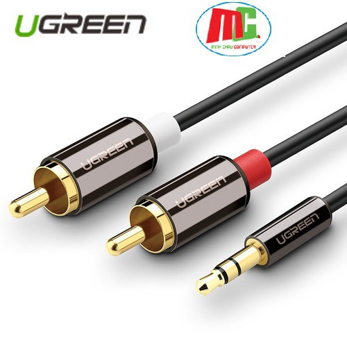 [Mã ELHACE giảm 4% đơn 300K] Dây Audio 3.5mm Ra 2 Đầu RCA Hoa sen UGREEN Dài 1,5m Đến 5m - Hàng Chính Hãng