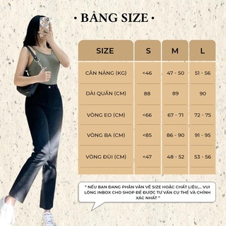 Quần đen nữ ống đứng cạp cao vải jeans co giãn basic - La’coba