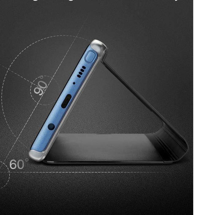 Lật Bao Da Điện Thoại Nắp Gập Tráng Gương Chế Độ Ngủ Tự Động Cho Samsung Galaxy S8 Edge - S8 Plus Vỏ