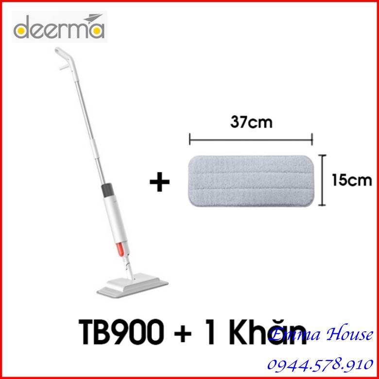 Set gie lau/Cây lau nhà kiêm máy quét bụi Deerma Sweep Mop DEM-TB900, Bảo Hành Chính Hãng 03 Tháng