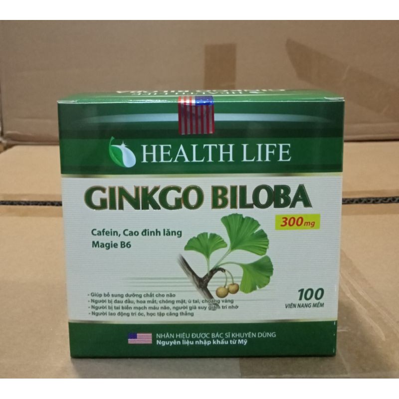 Hoạt huyết dưỡng não Ginkgo Biloba 300mg giảm đau đầu, hoa mắt, chóng mặt, rối loạn tiền đình - Hộp 100 viên