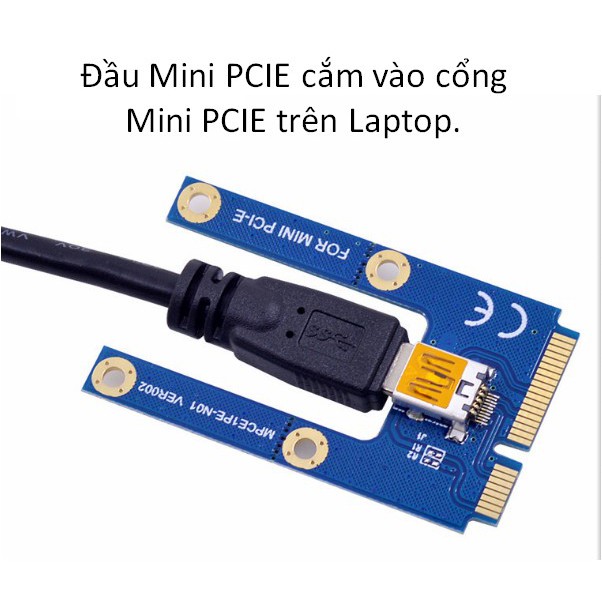 Riser Mini PCIE to PCIE 16x Lắp VGA rời cho Laptop (EGPU)