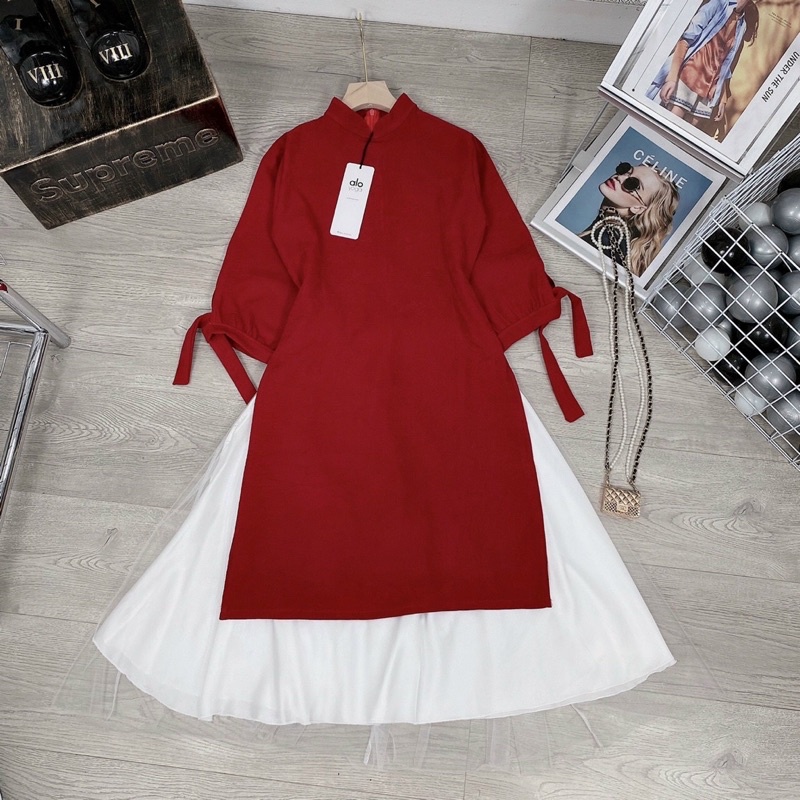 Set áo dài cách tân + chân váy kèm ảnh thật siêu xinh kèm ảnh thật