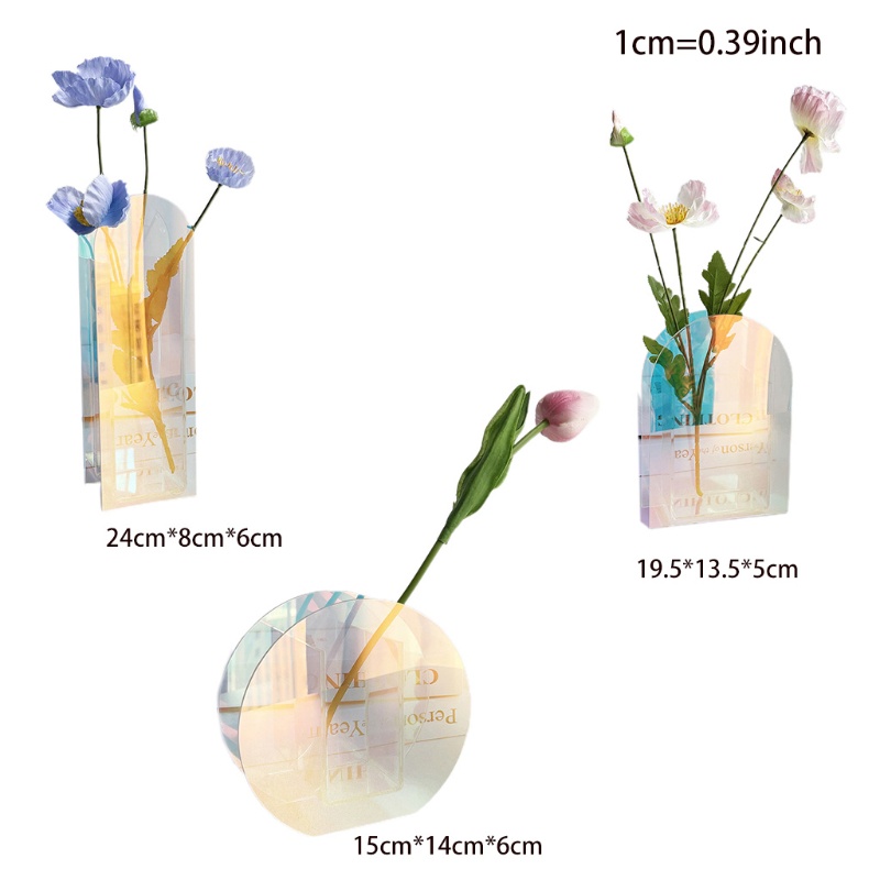 Chậu Hoa Bằng Acrylic Màu Cầu Vồng Phong Cách Bắc Âu