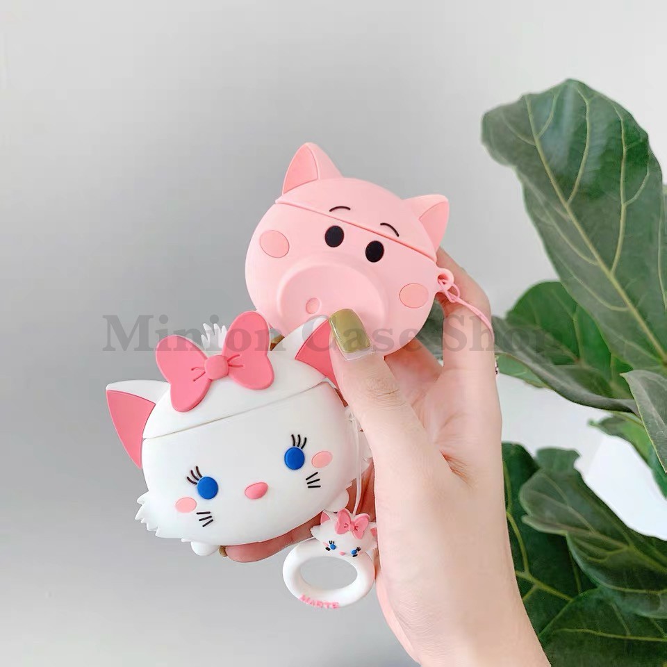 Ốp airpod/case airpod/bao airpod 1 và 2,i11,i12, i99, i100...heo và mèo kute silicon dẻo cao cấp