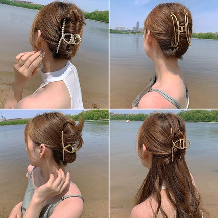 IF ME Kẹp Tóc Hình Hoa Tulip Đính Ngọc Trai Thanh Lịch Cho Nữ